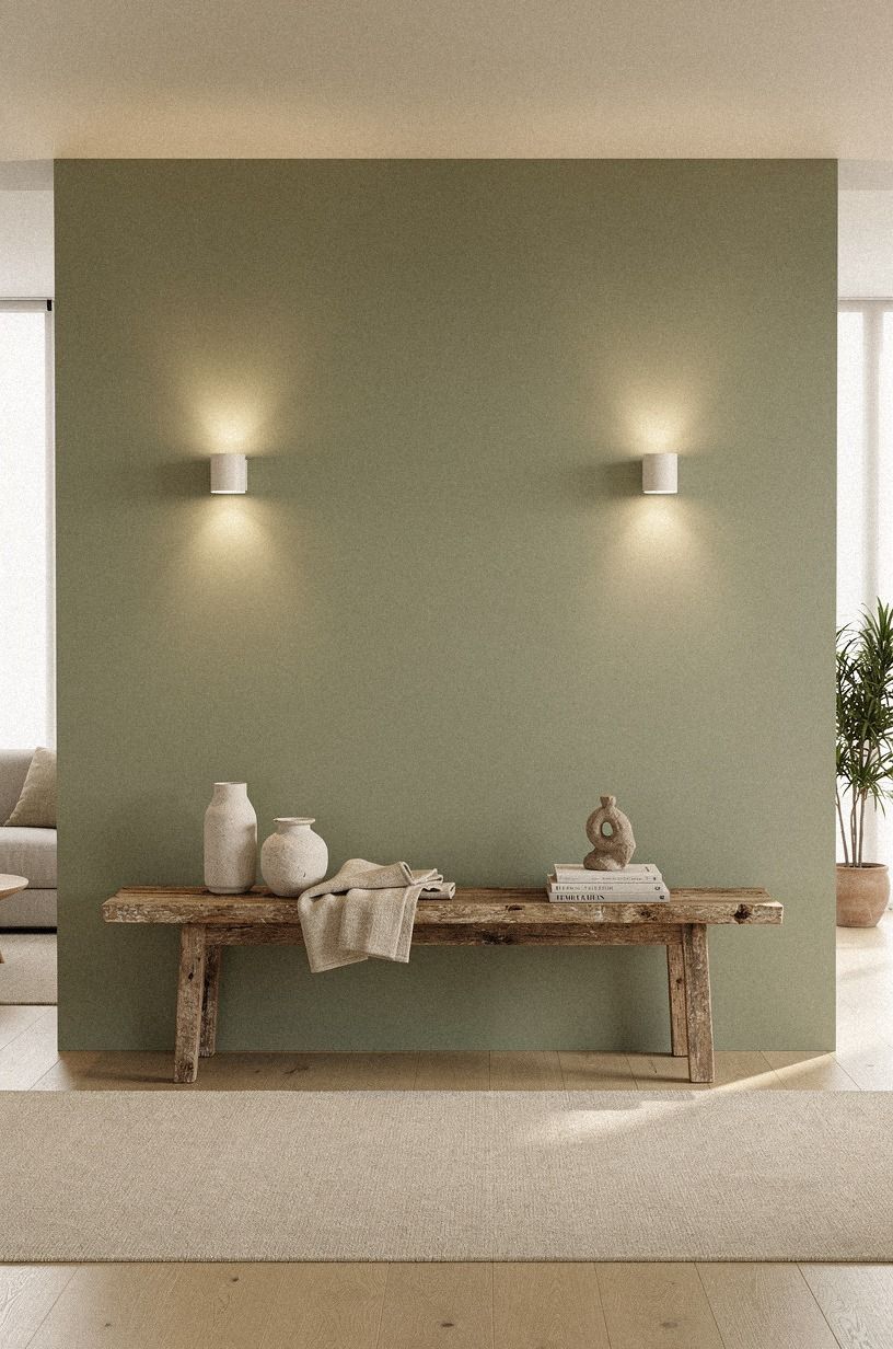 Flank the bench with a pair of wall sconces