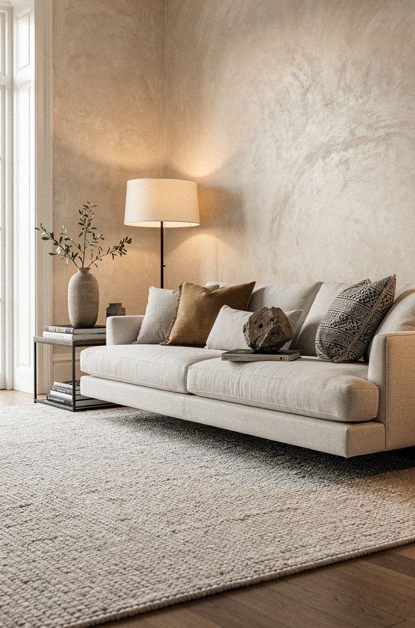 float a banquette over a rug that catches the spill zone