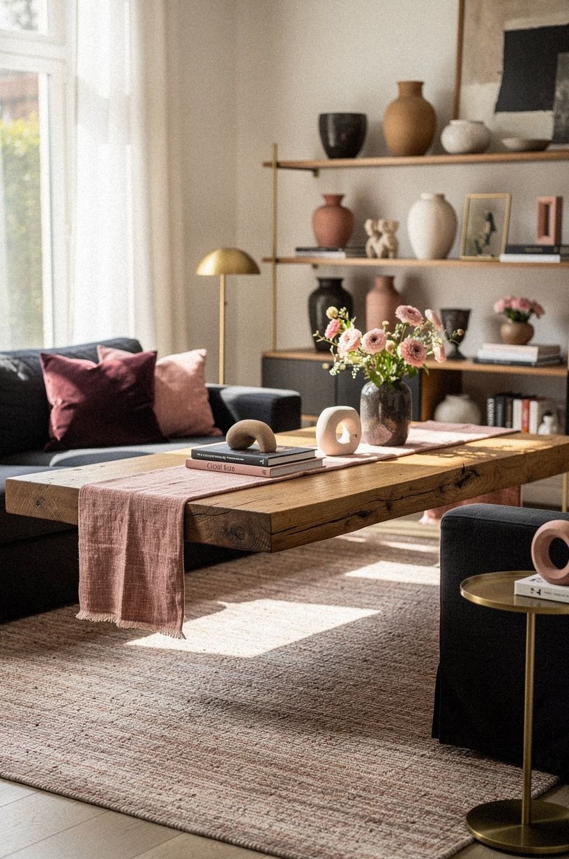 float a chunky oak table instead of a pedestal
