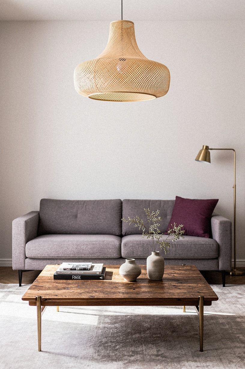 Hang a cane pendant directly overhead