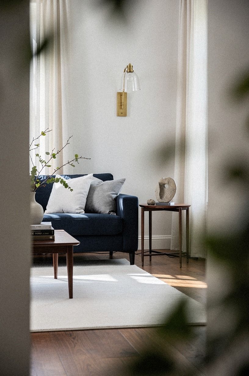 hang a single brass sconce, kill the overhead glare