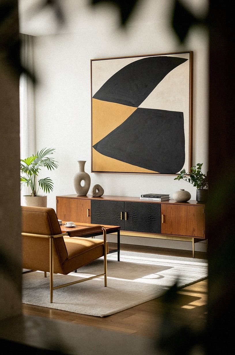 Hang one oversized piece instead of a gallery