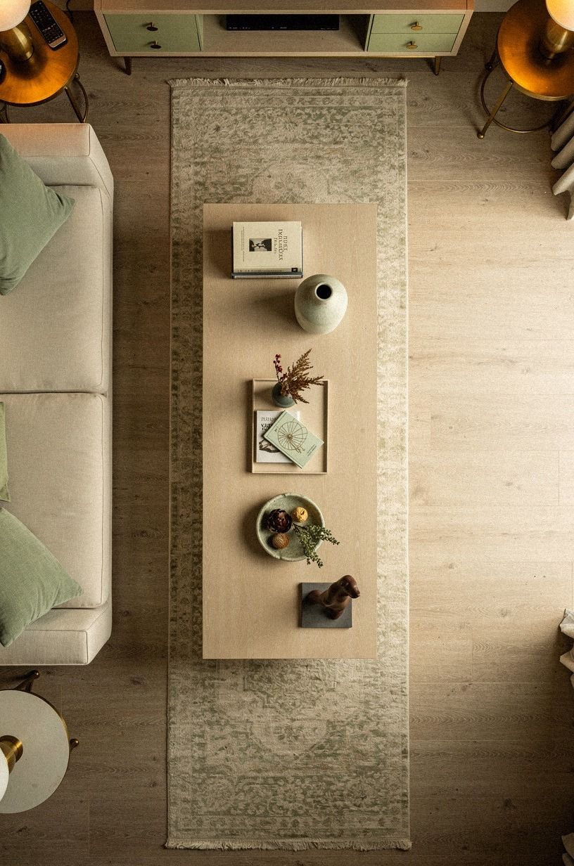 Layer a Runner or Small Rug Under the Table