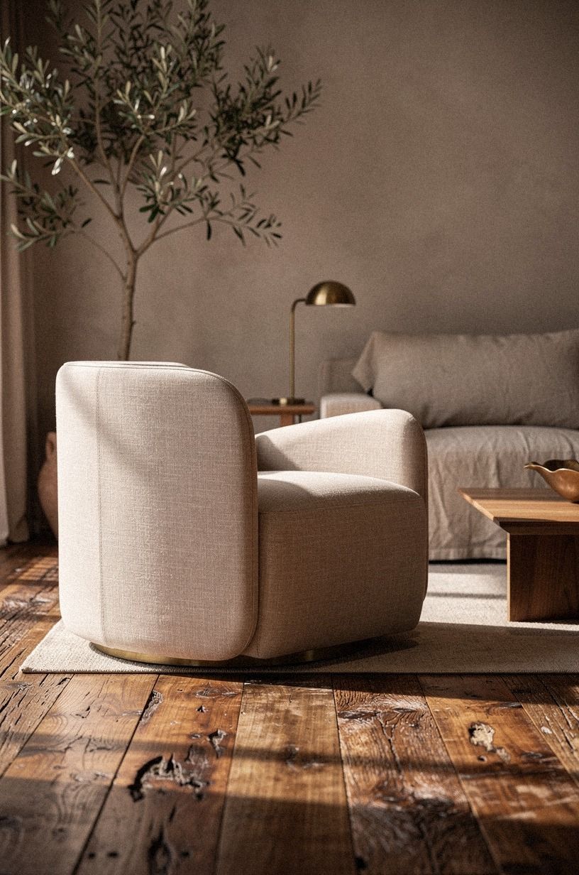 Tuck a potted olive tree behind one chair