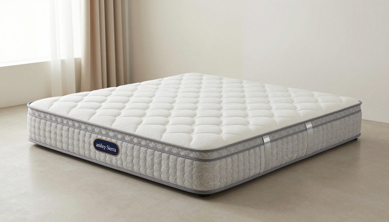 Editorial mattress photograph for ashley sierra peak king mattress