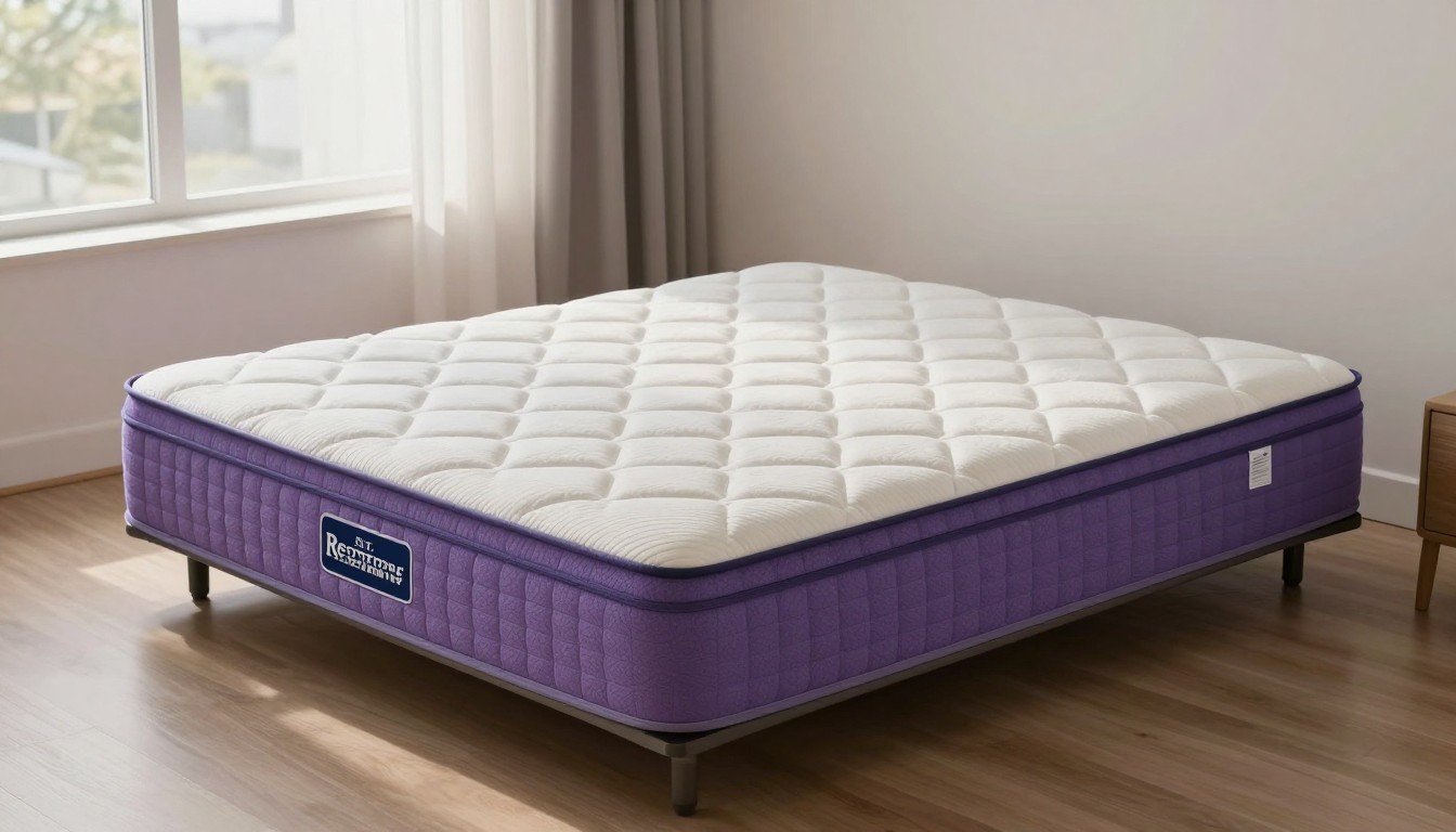 Editorial mattress photograph for purple restorepremier cool touch hybrid mattress
