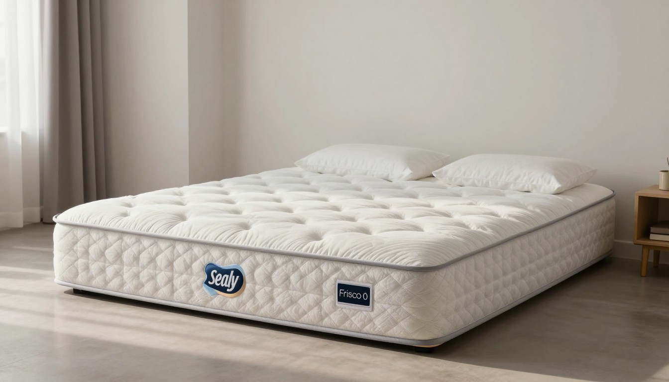 Editorial mattress photograph for sealy frisco 2 0 medium euro pillow top mattress