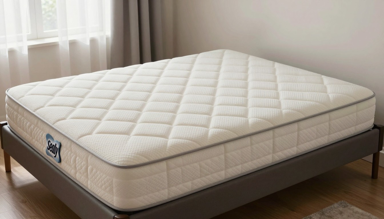 Editorial mattress photograph for sealy soybean foam core crib mattress