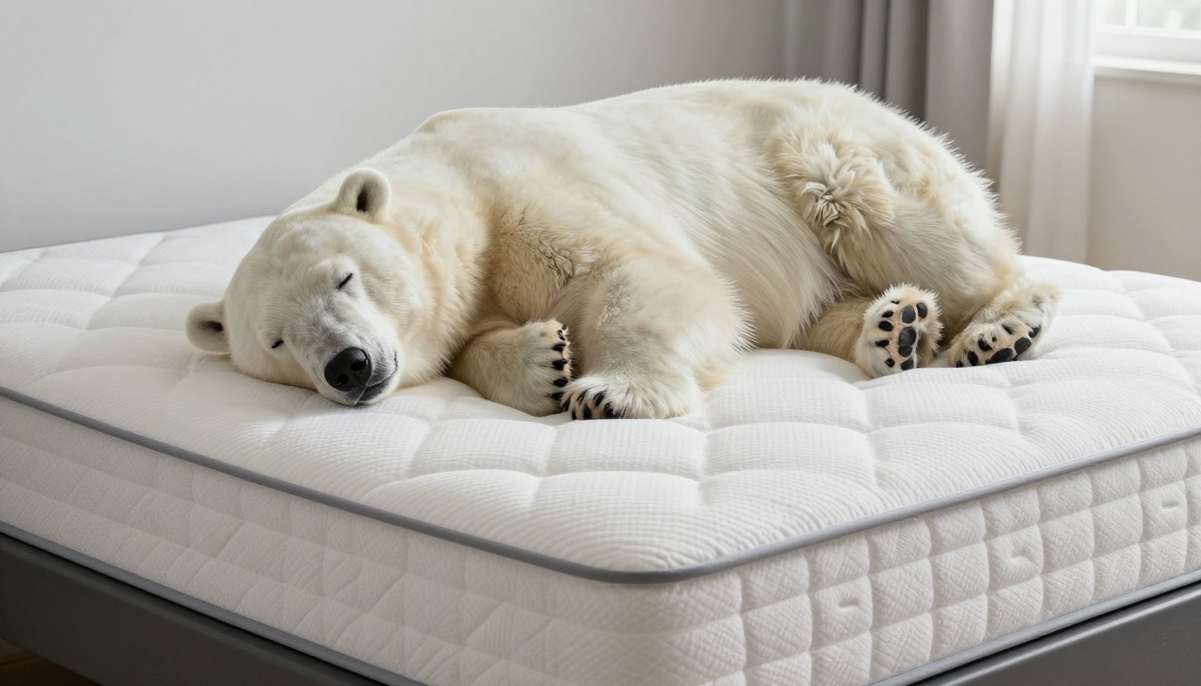 Editorial mattress photograph for sleep polar bear