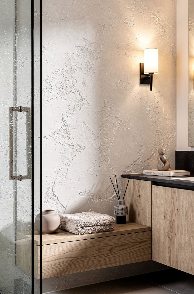 Blended A Wet Room Plaster Backdrop