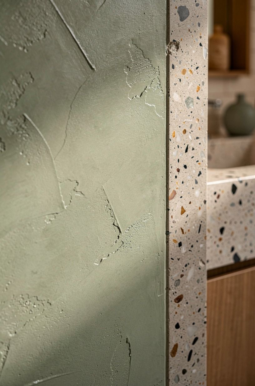 Burnished One Wall Beside The Shower