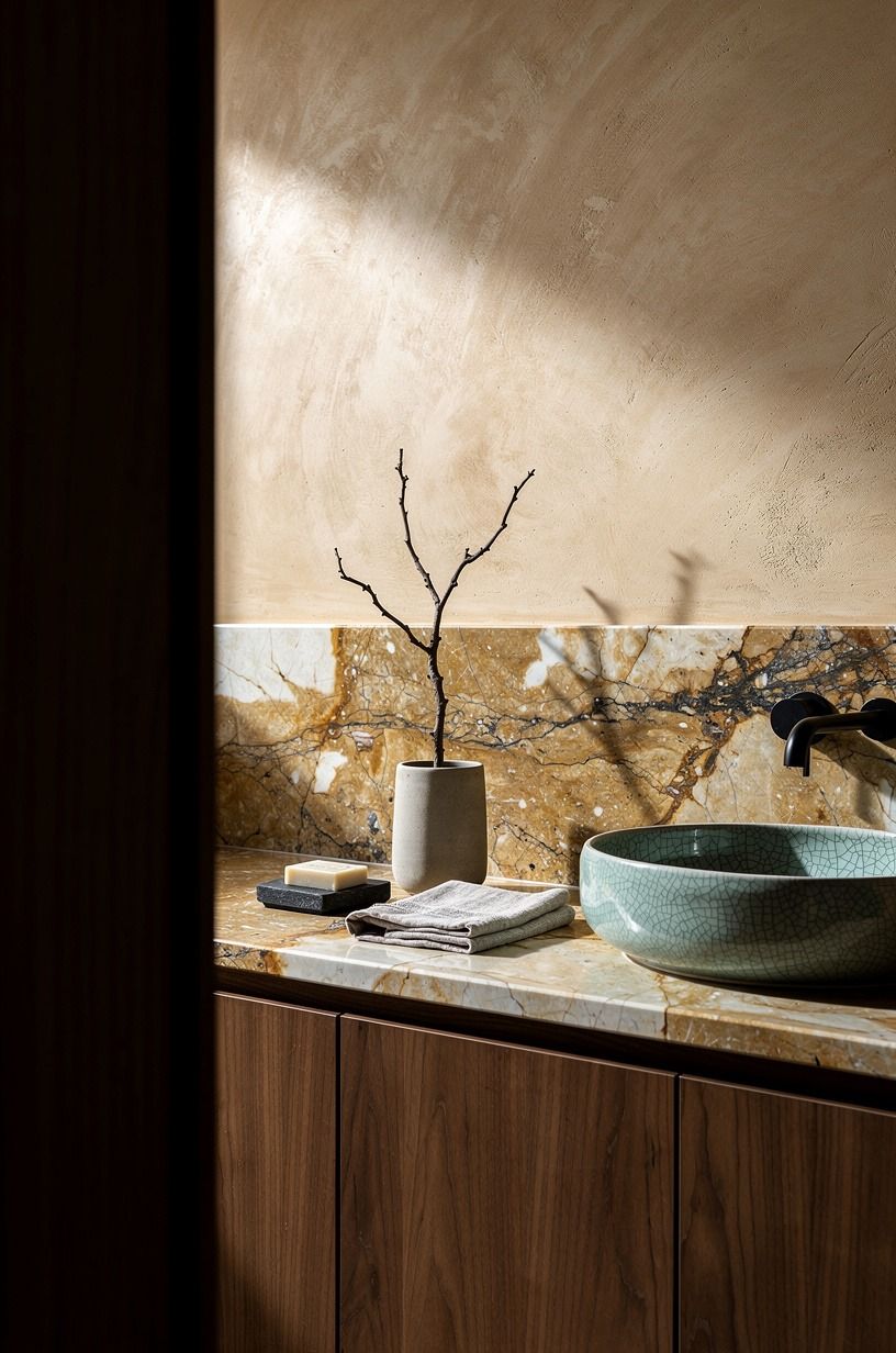 Styled Natural Stone Against The Finish