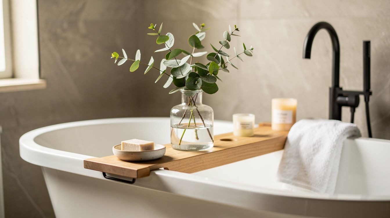 15 What to Put on a Bathtub Tray to Make Baths Feel Spa-Level