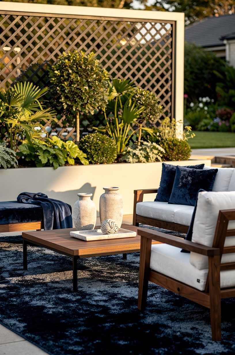 Add a painted planter rail below the lattice