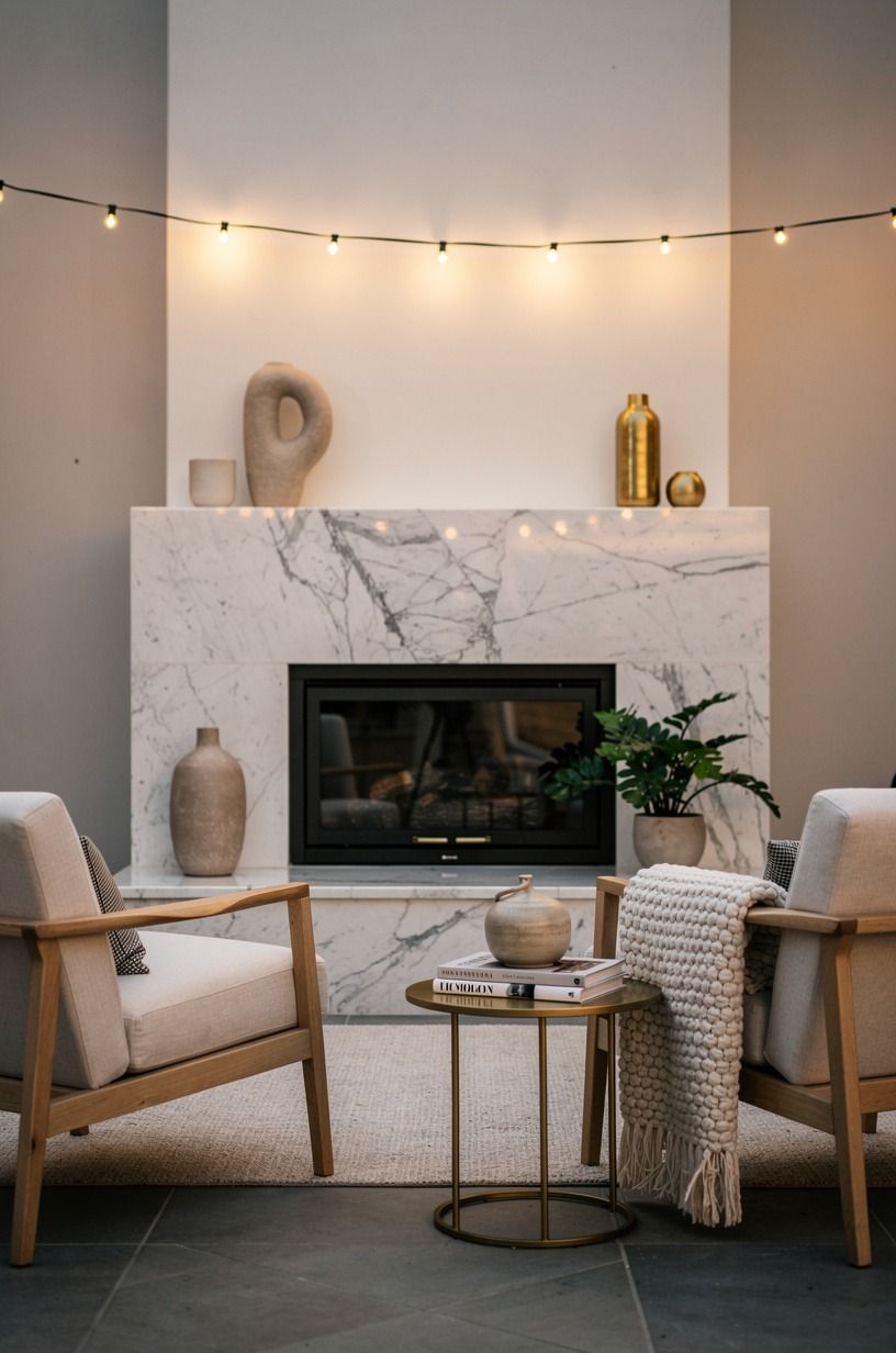 Budget the fireplace zone before you shop for accents