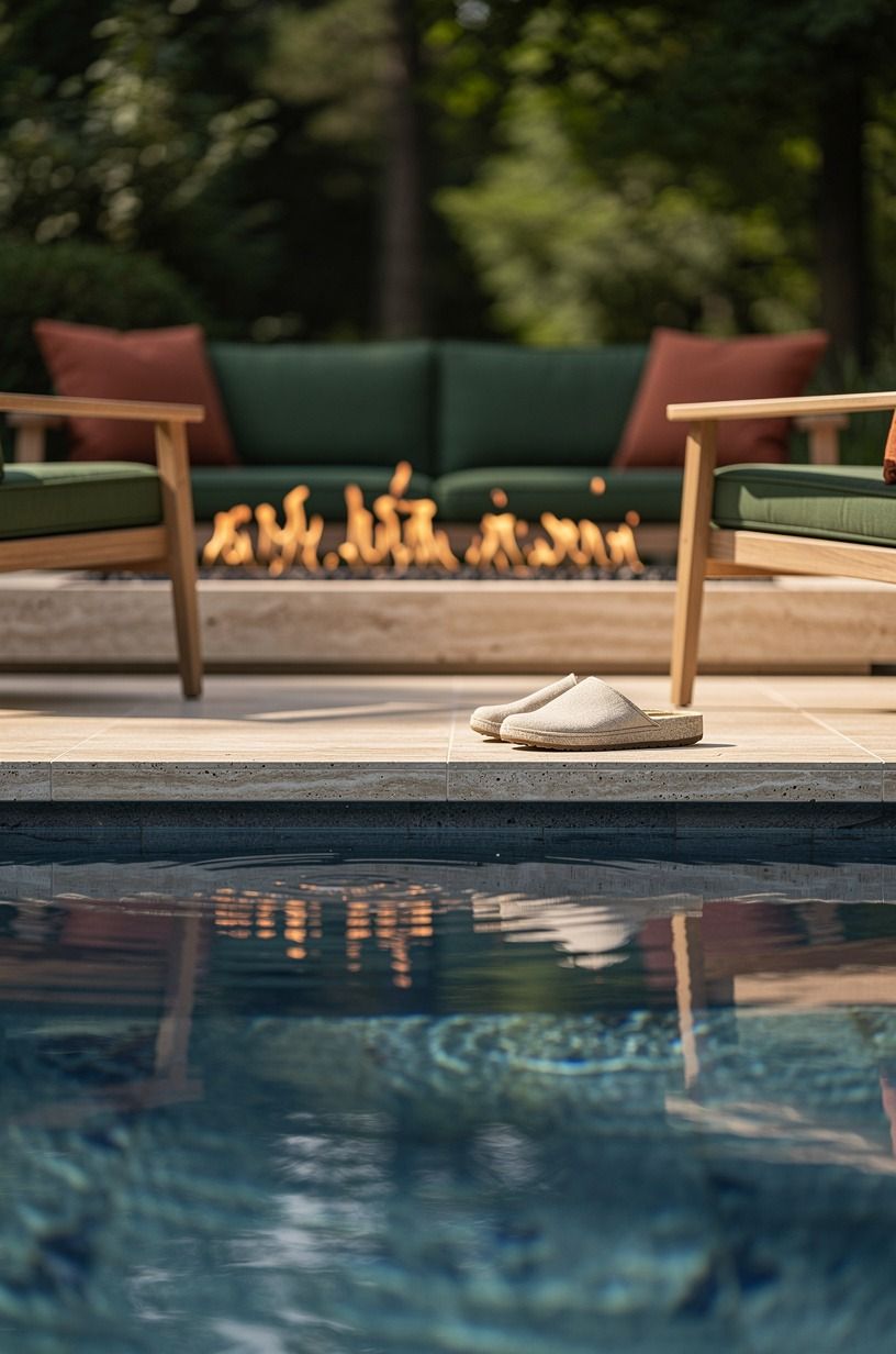 Build a fire-and-water view with one focal axis