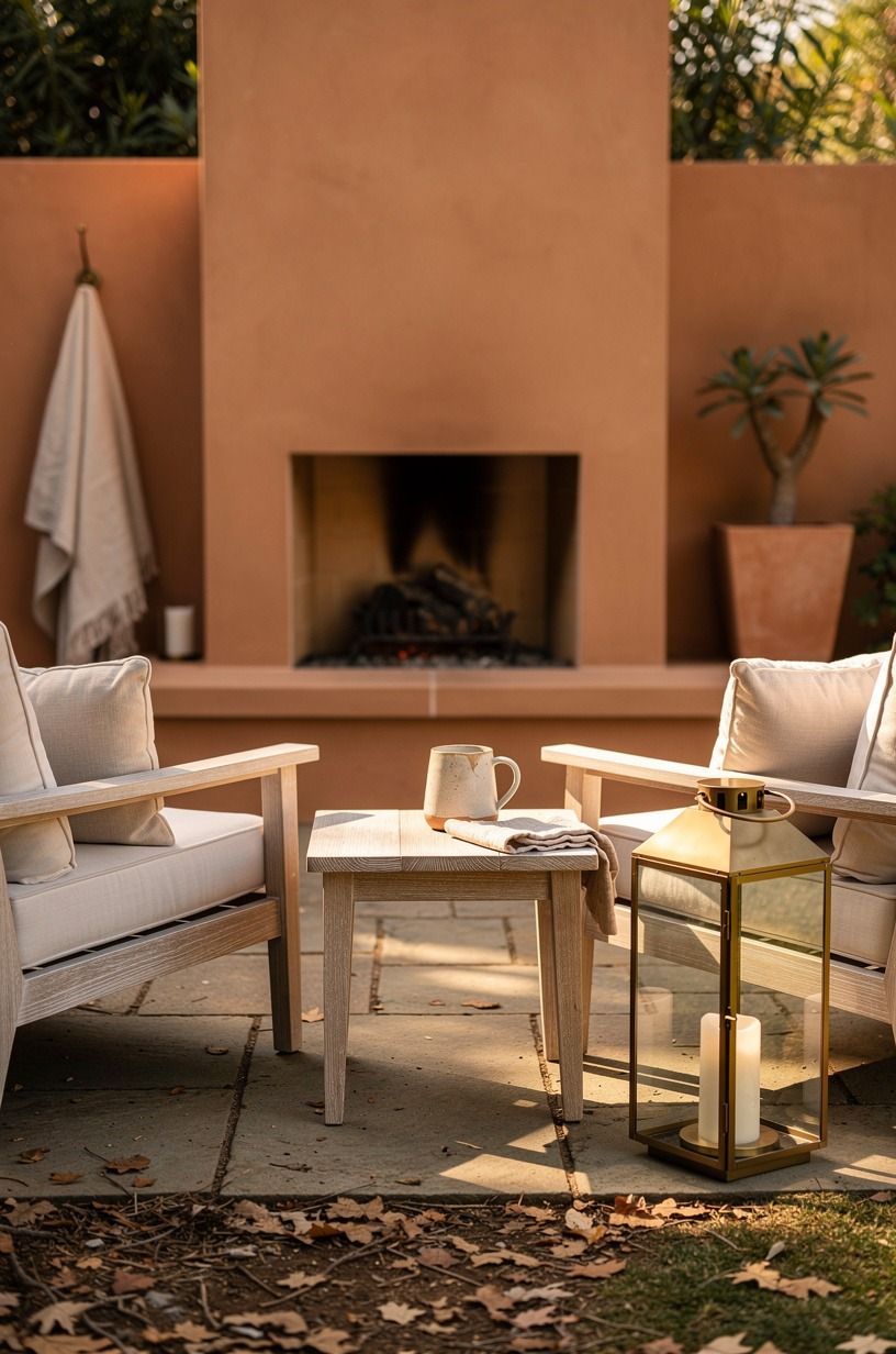 Can a small backyard fireplace still feel generous?