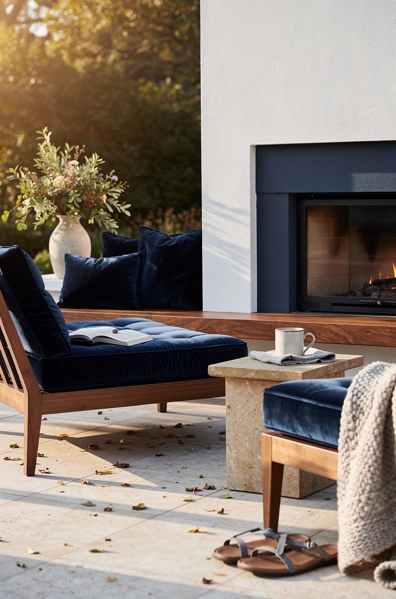 Choose a fireplace over a fire pit when you need a visual anchor
