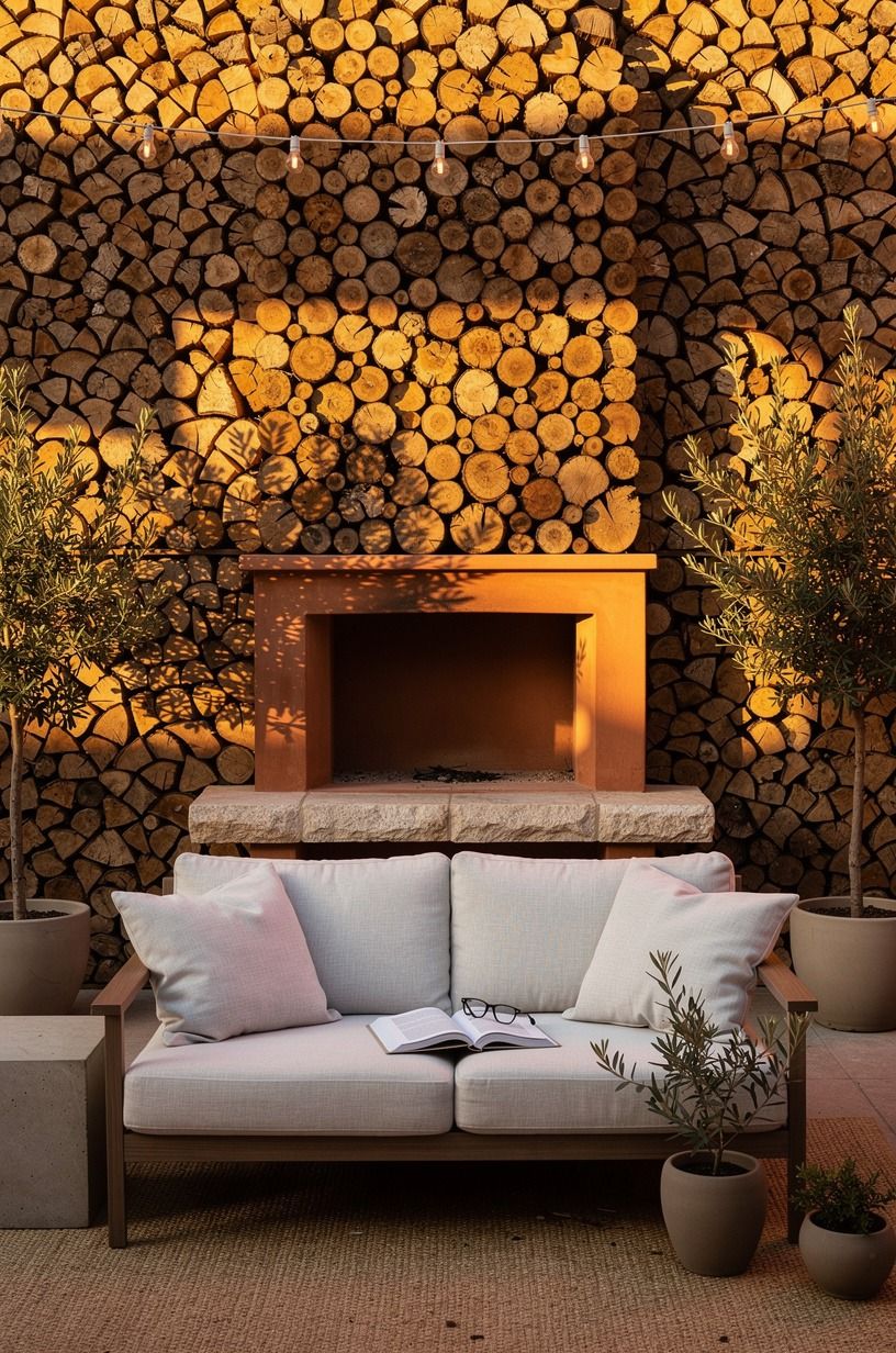 Create a firewood wall that earns its footprint