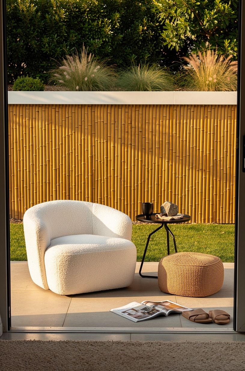 Finish Your Bamboo Privacy Fence With a Resort Edge