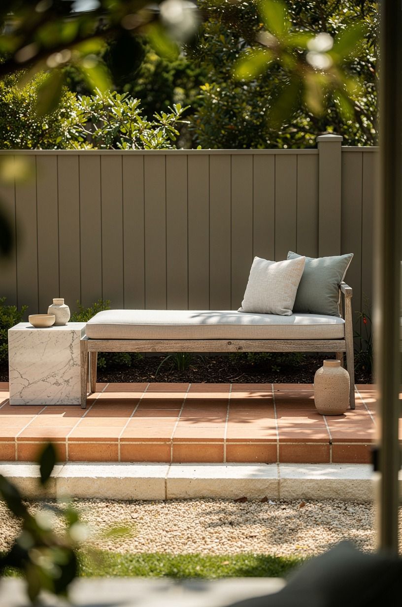 Float a bench against the Fence-as-Backdrop Effect