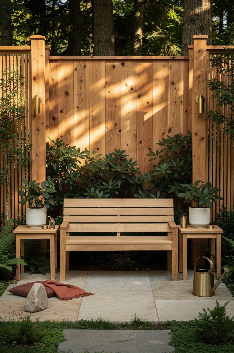Frame Back Yards Landscaping with Eastern Red Cedar