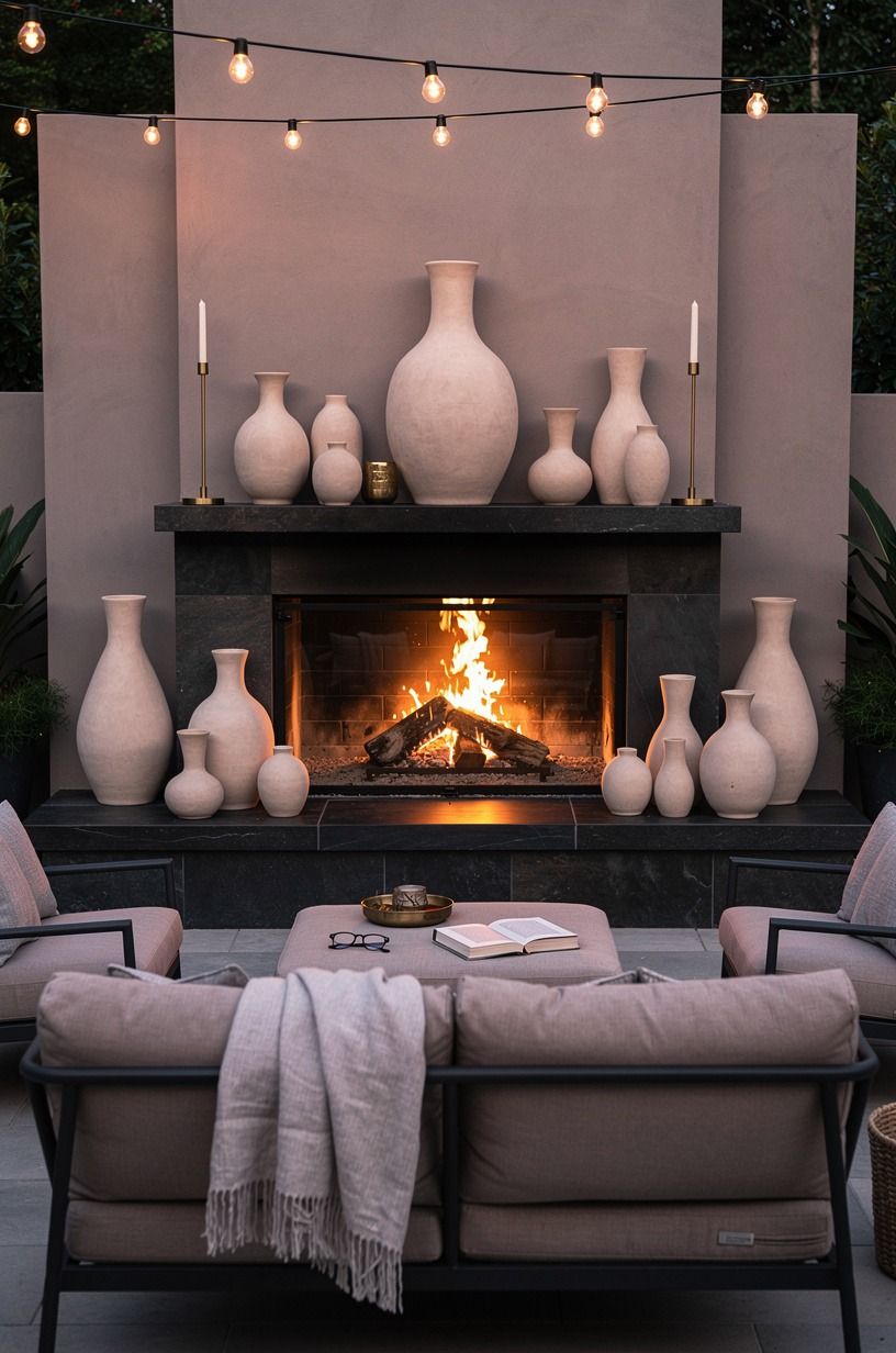 Frame the fire with edible pots
