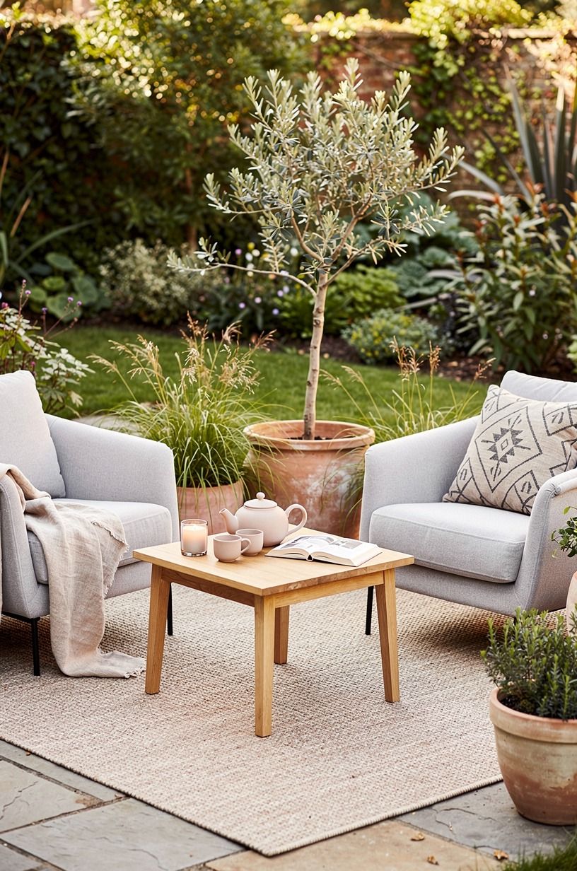 Frame the Seating Zone With a Rug, Not More Boards