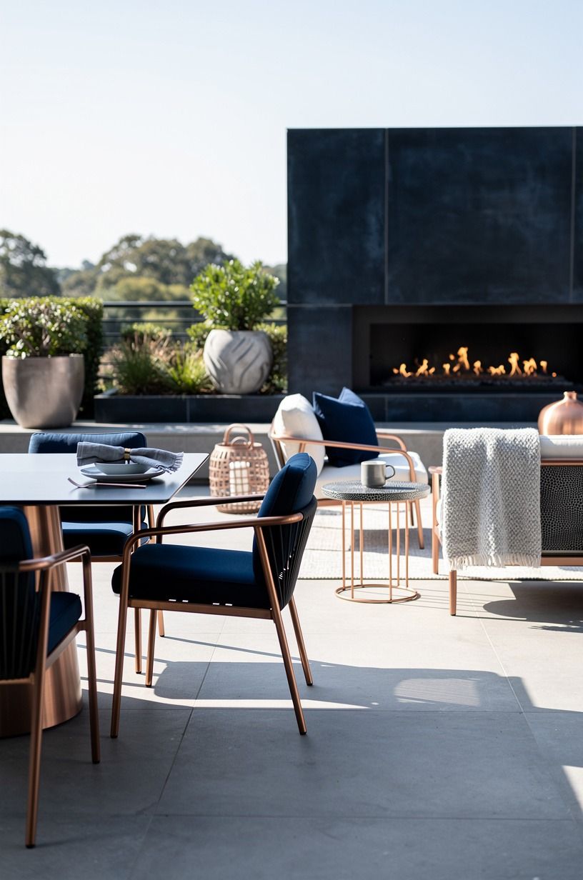 Mix dining height and lounge height on one patio