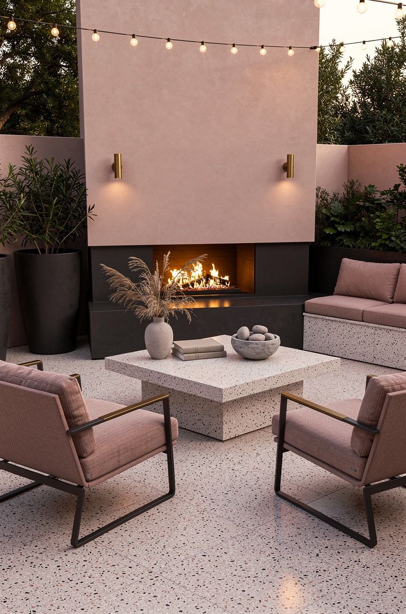 Paint the surround with an exterior finish that can take heat nearby