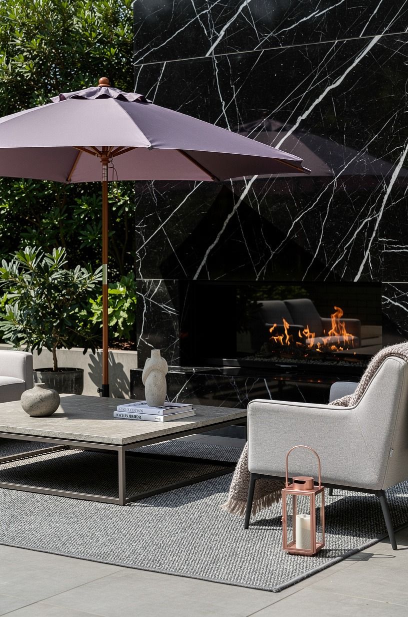 Put an umbrella beside the fire, not over the flame