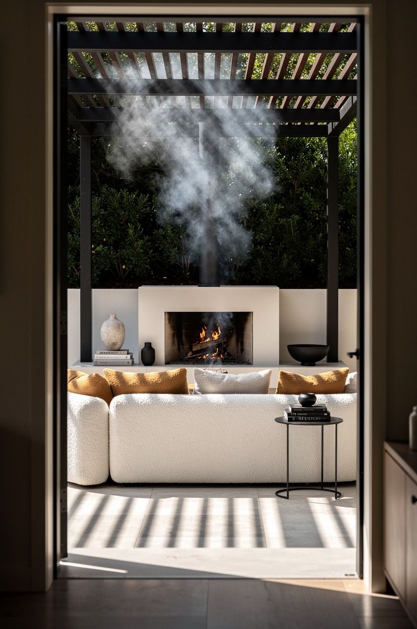 Use a pergola to make smoke feel contained