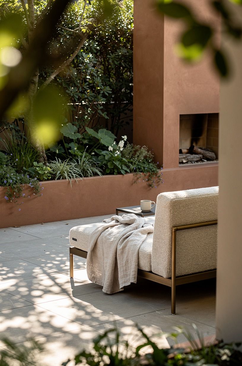 Use low planters to soften hard patio edges