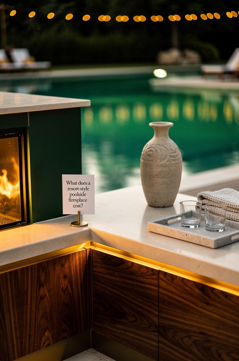 What does a resort-style poolside fireplace cost?