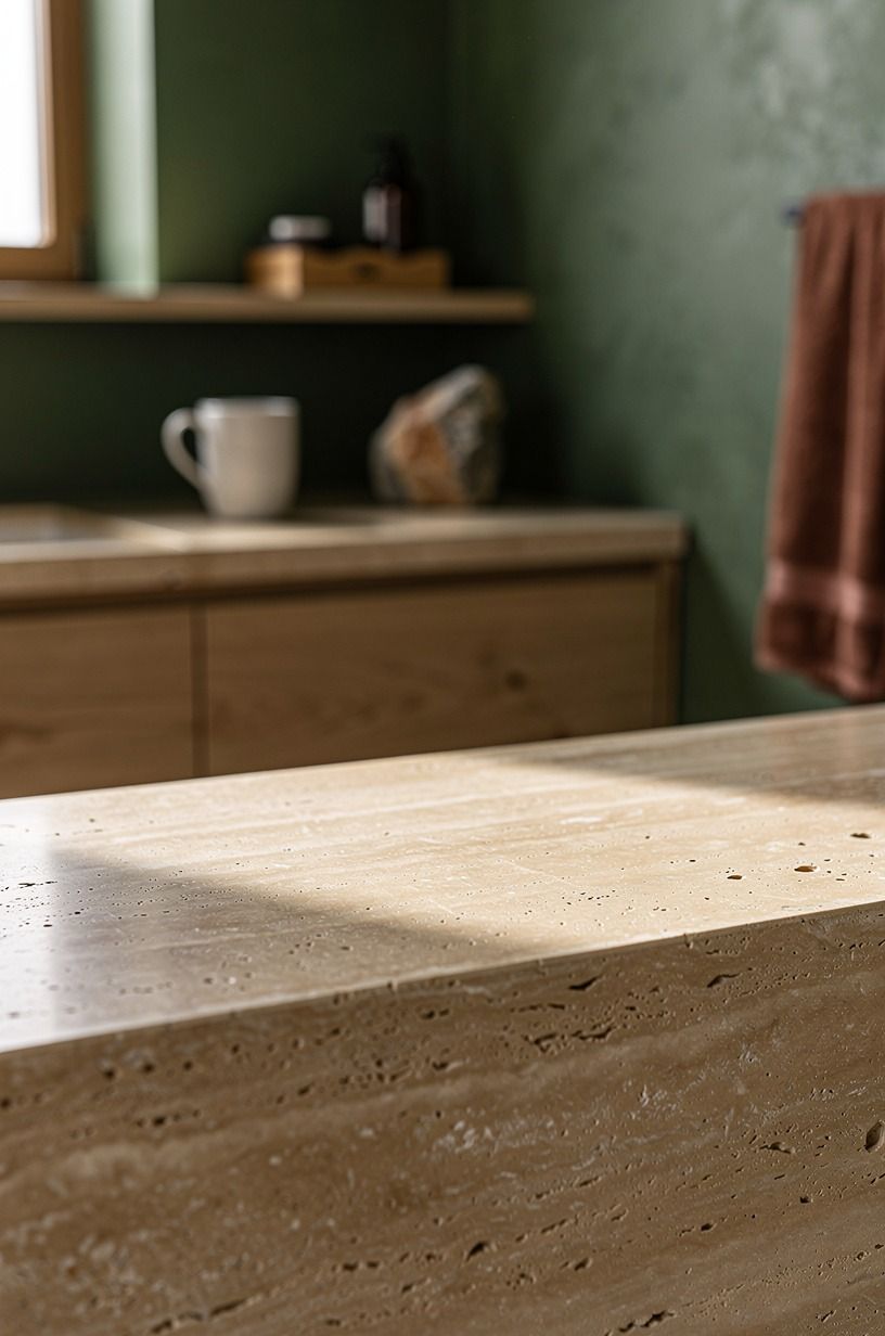 Anchor a Luxury Travertine Bathroom With One Honest Surface