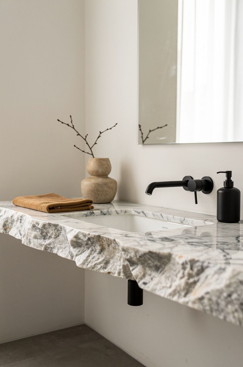 Anchor the Sink With a Real Stone-Look Surface