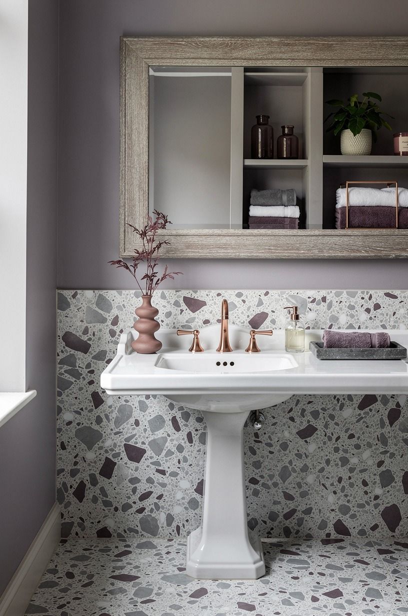 Anchor the Sink With a Weathered Wood Mirror