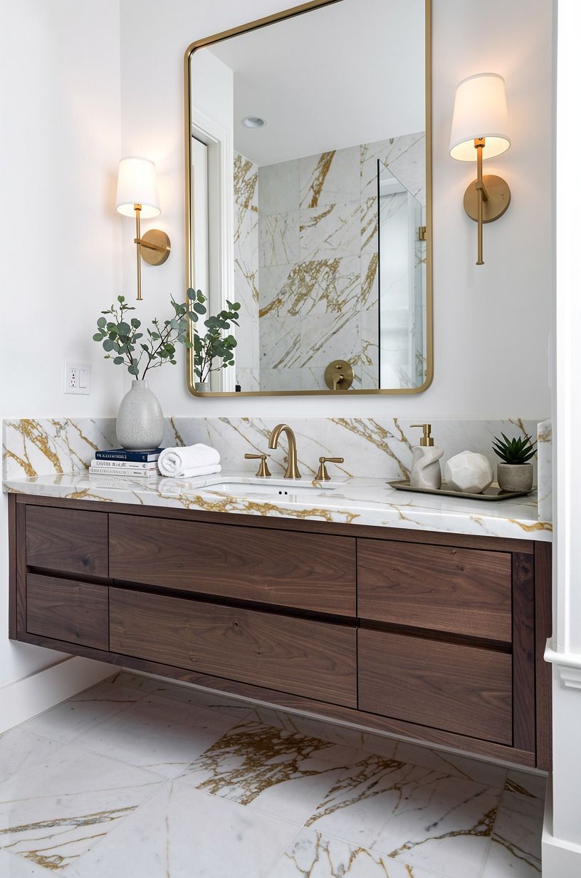 Balance texture with a clean vanity line