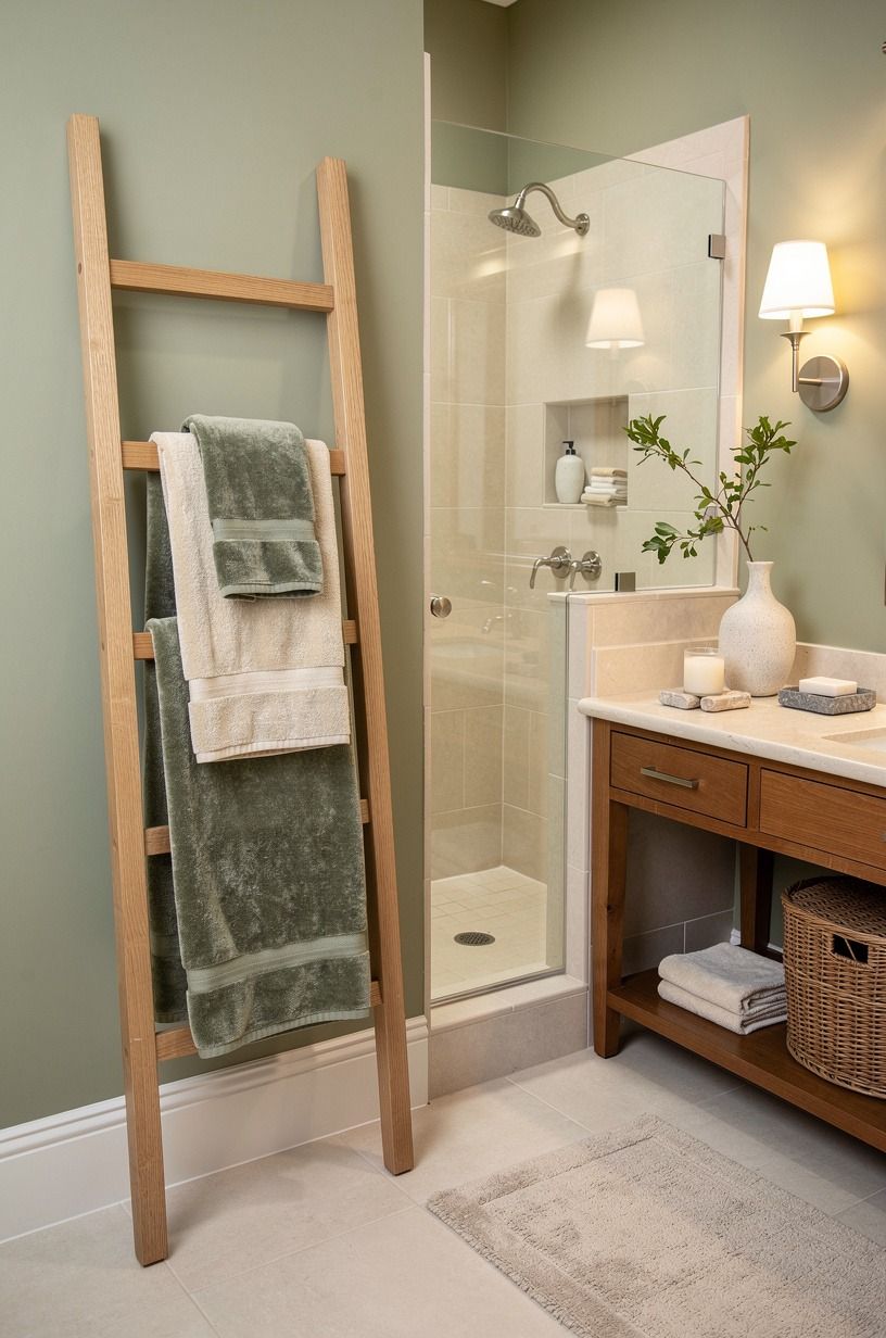 Build the Towel Ladder Moment Beside Your Shower