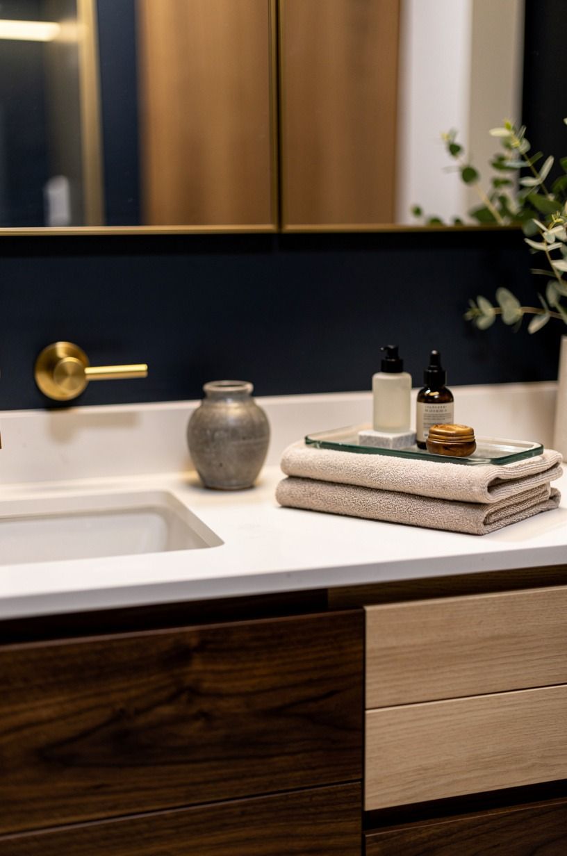 Build the Two-Wood Rule around the vanity