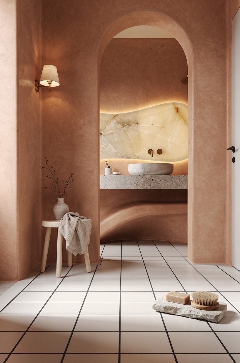Can a dark grout line make chic tile feel calmer?