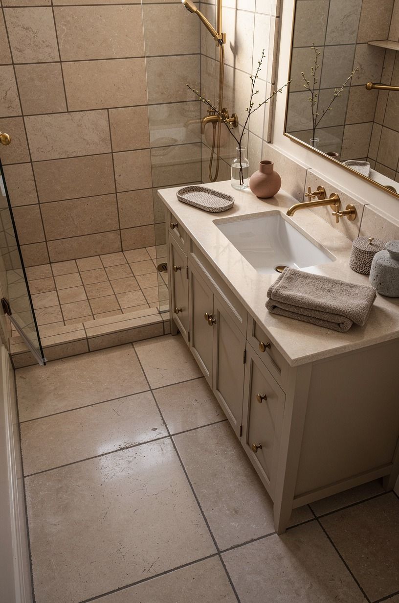 Can a Dark Grout Line Make Limestone Feel Richer?
