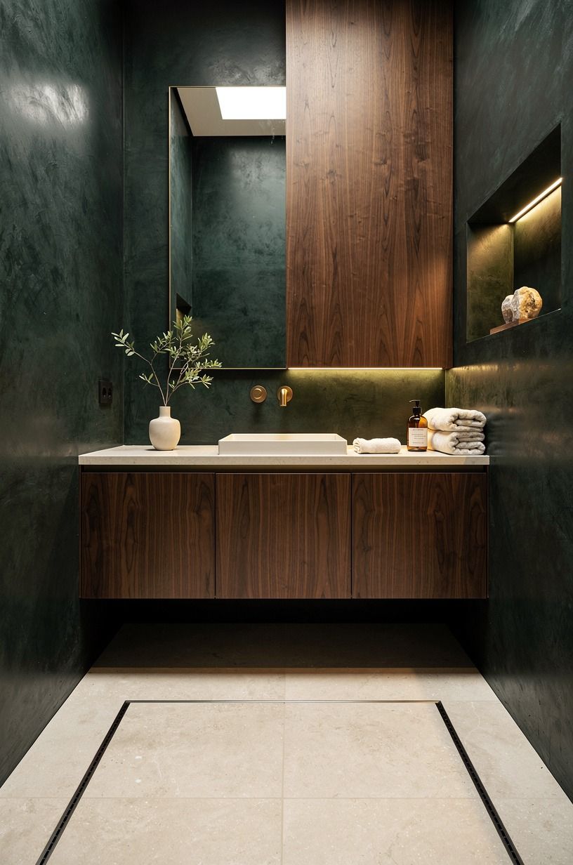 Can a Small Bathroom Handle Dark Venetian Plaster?
