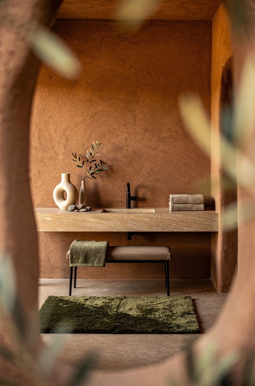 Can an adobe bathroom handle a dark faucet?