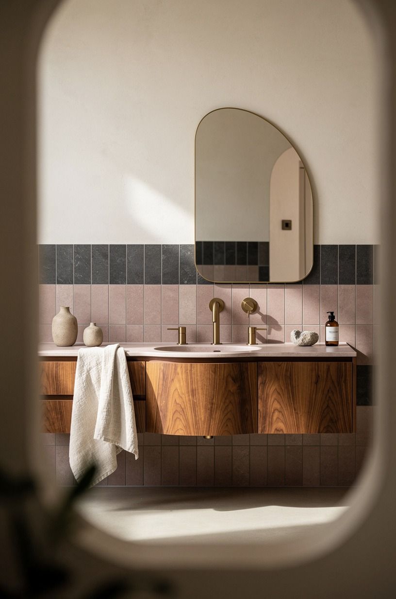Can one tiled half-wall make your bathroom feel taller?