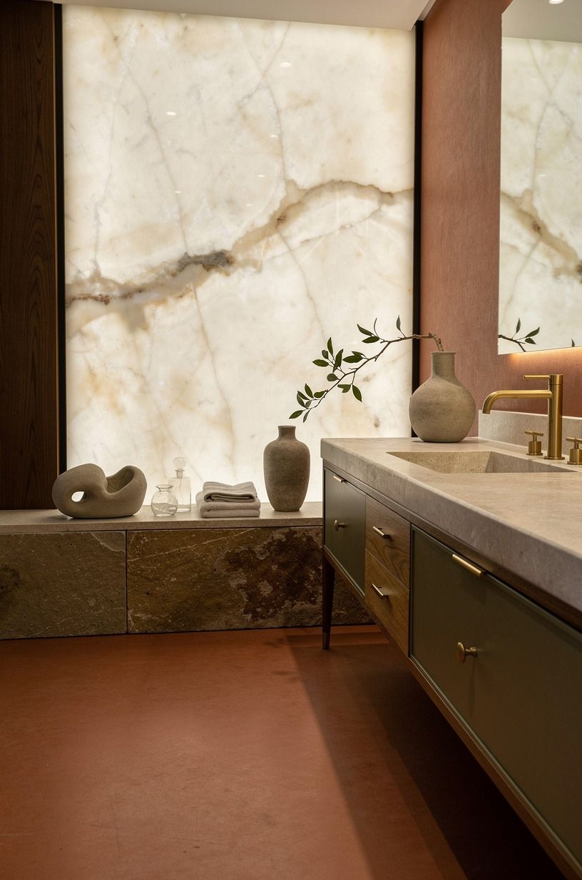 Choose brushed brass over polished chrome (what feels expensive?)
