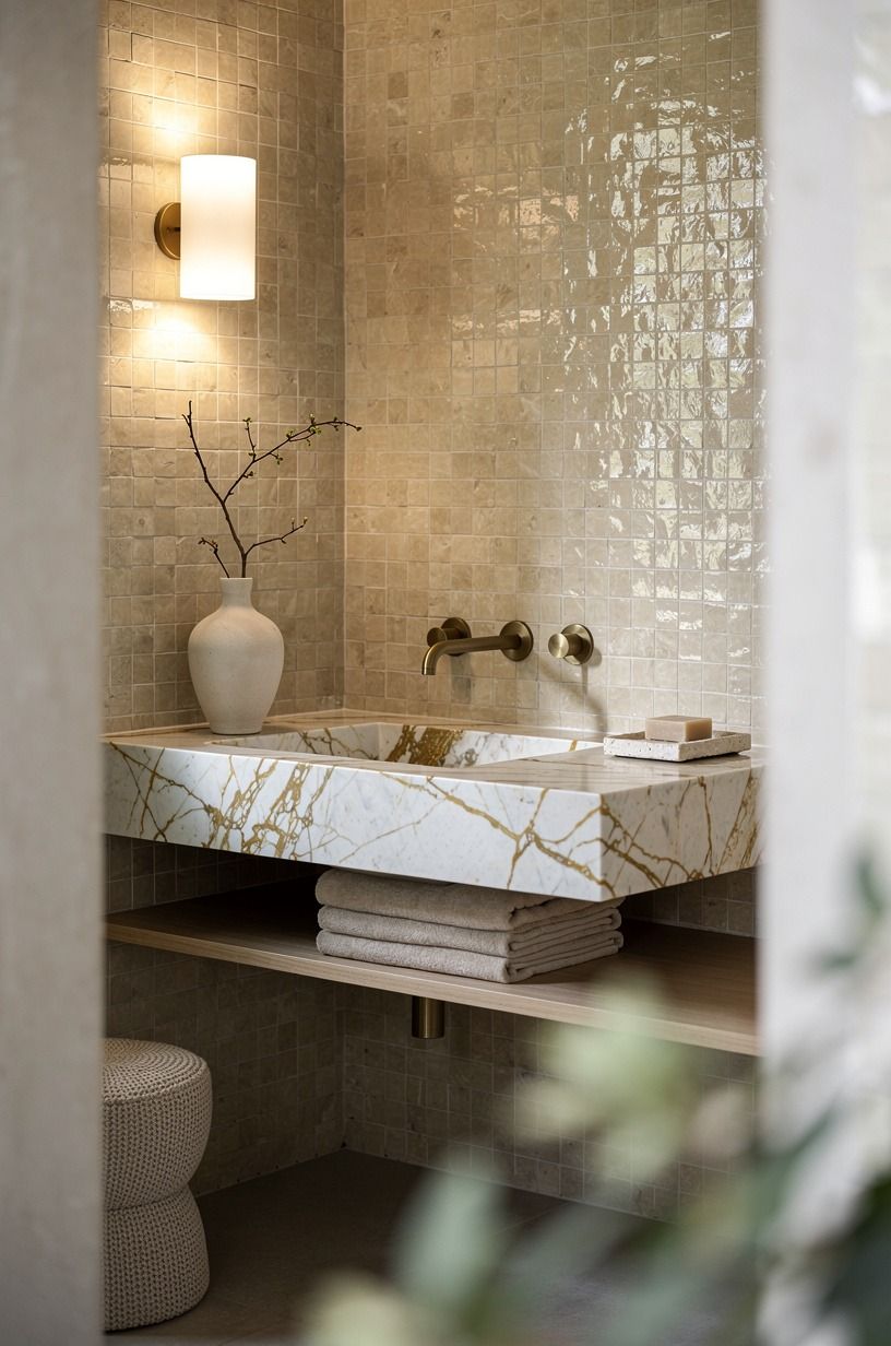 Choose hand-glazed zellige over perfect subway tile