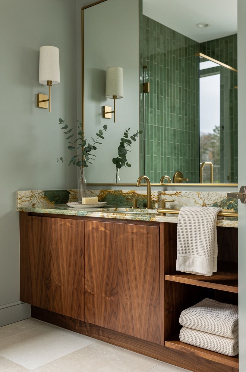Choose Sea Salt for a Gentle Rustic Modern Master Bath
