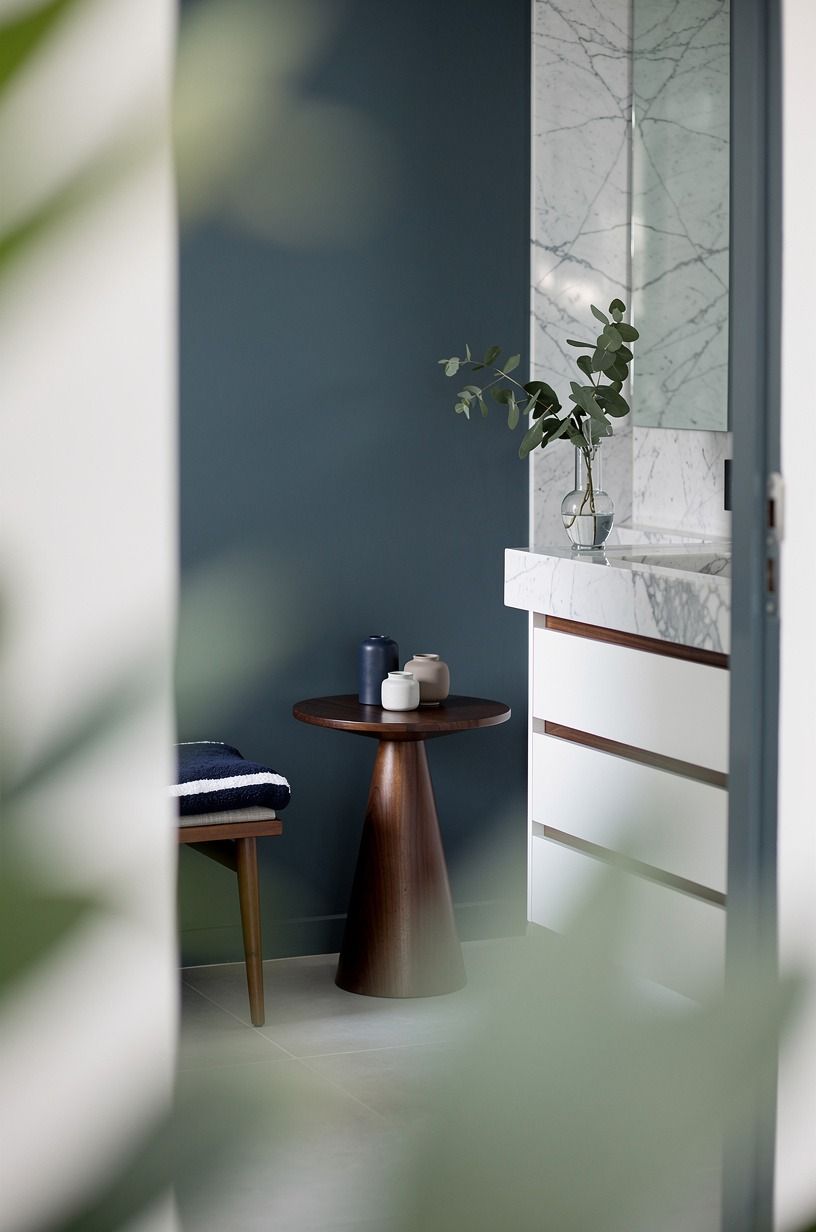 Choose soft blue-green instead of cold gray