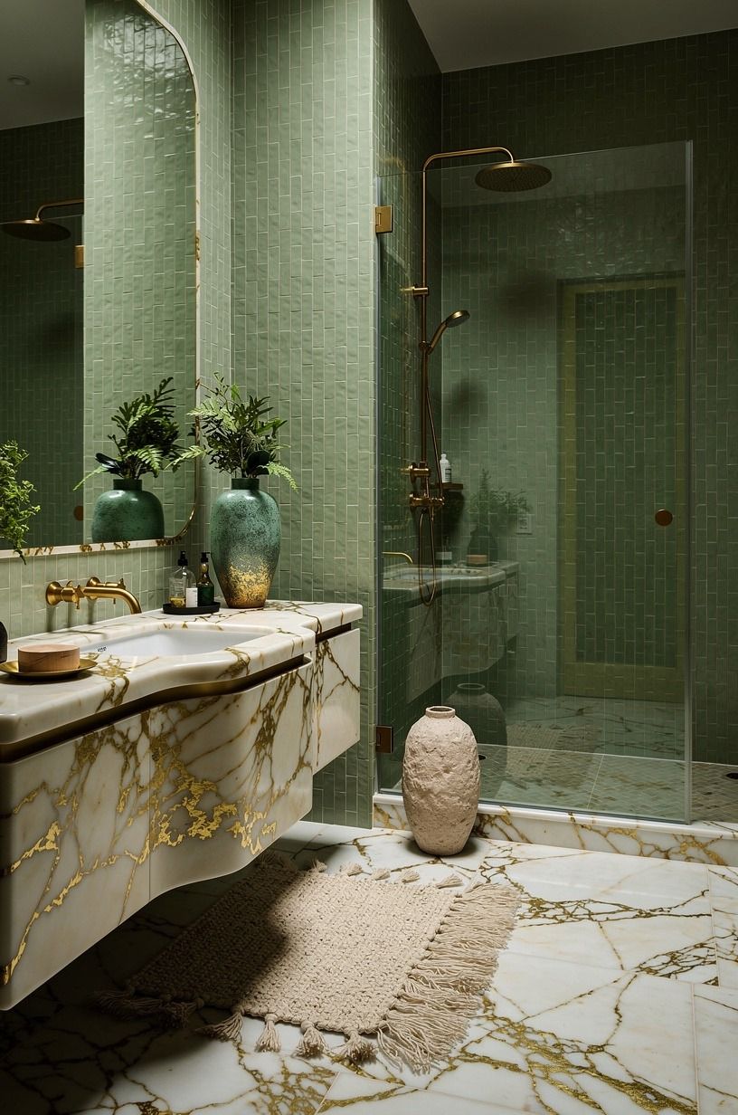 Choose zellige sage over cold mint for a north-facing room